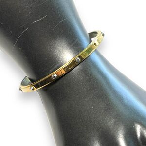 Michael Kors Womens Cuff Bangle Bracelet Heritage Astor Studded Open Gold Steel